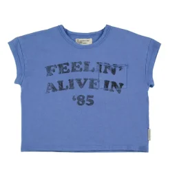 Piupiuchick T-shirt - blauw met "feelin' alive" print - New