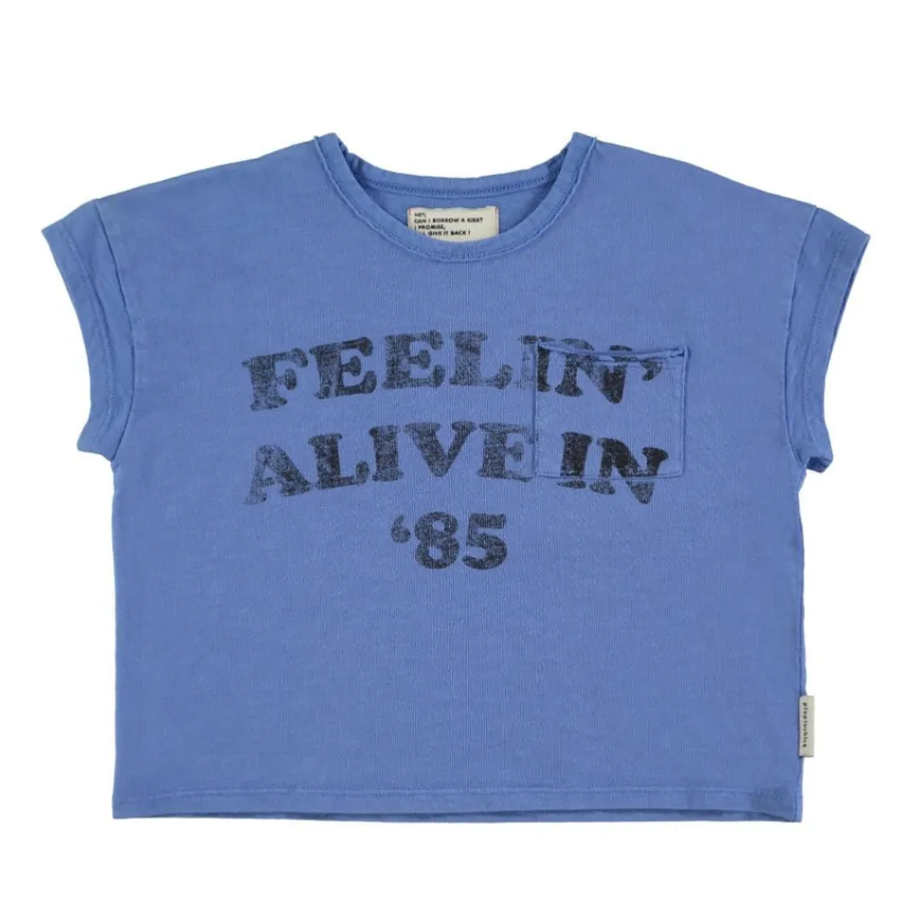 Piupiuchick T-shirt - blauw met "feelin' alive" print - New