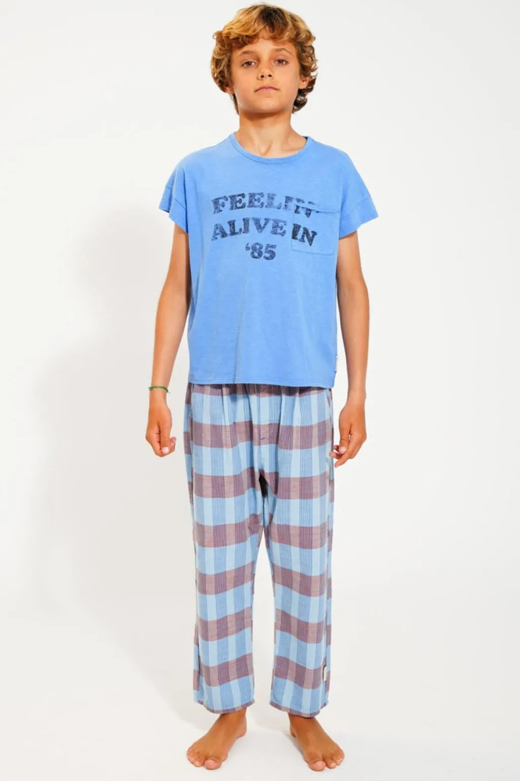 Piupiuchick T-shirt - blauw met "feelin' alive" print - New