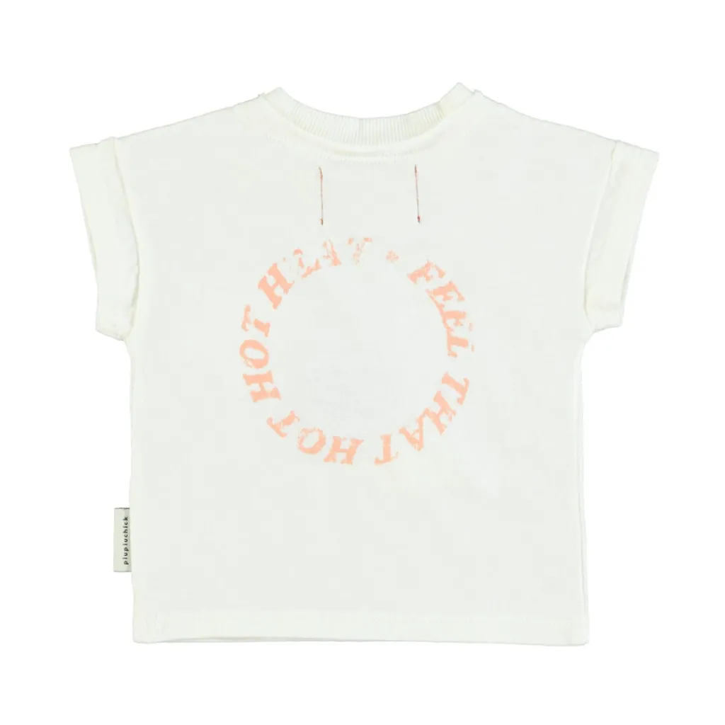 Piupiuchick T-shirt - ecru met hartjesprint - New