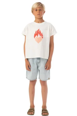 Piupiuchick T-shirt - ecru met hartjesprint - New