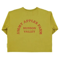 Piupiuchick T-shirt met lange mouwen - Olijfgroen met appelprint -