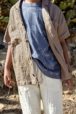 Play Up T-shirt met palmboomprint - Sea - Clearance