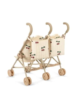 Konges Slojd Twin doll stroller - Ma grande cerise poppenwagen - Clearance