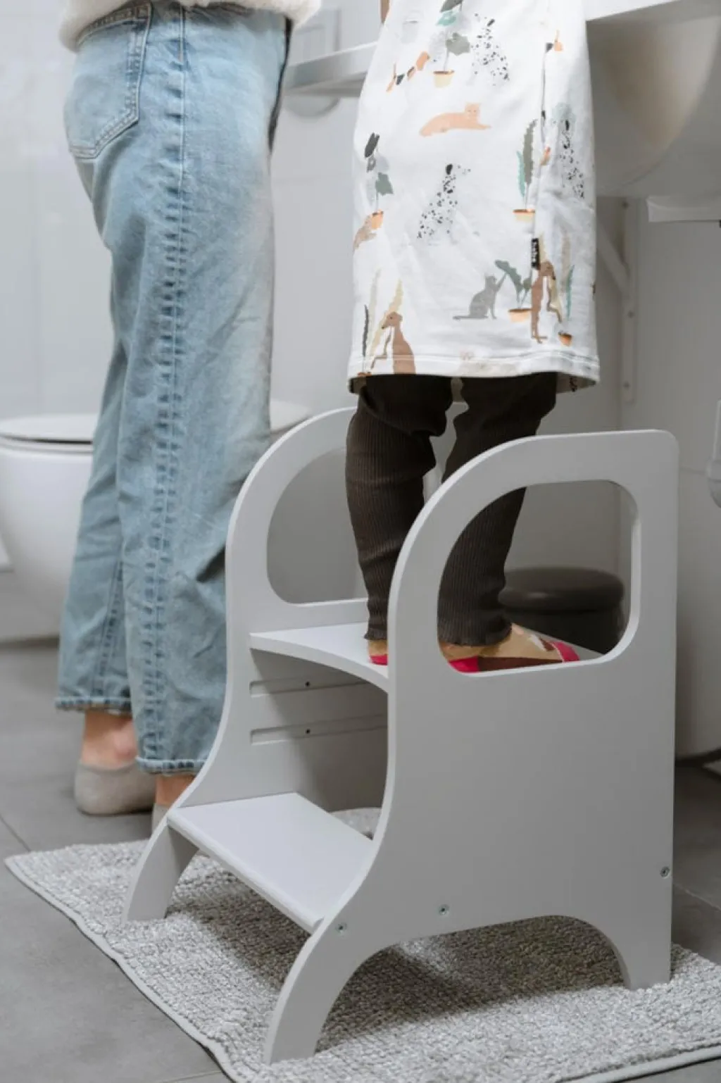 Ette Tete Verstelbaar houten opstapje Miimo - Grijs - Outlet