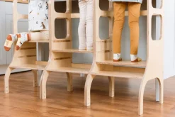 Ette Tete Verstelbare houten leertoren Step up! - Naturel - Discount