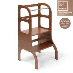 Ette Tete Verstelbare houten leertoren Step up! - Mocha Mousse - Sale