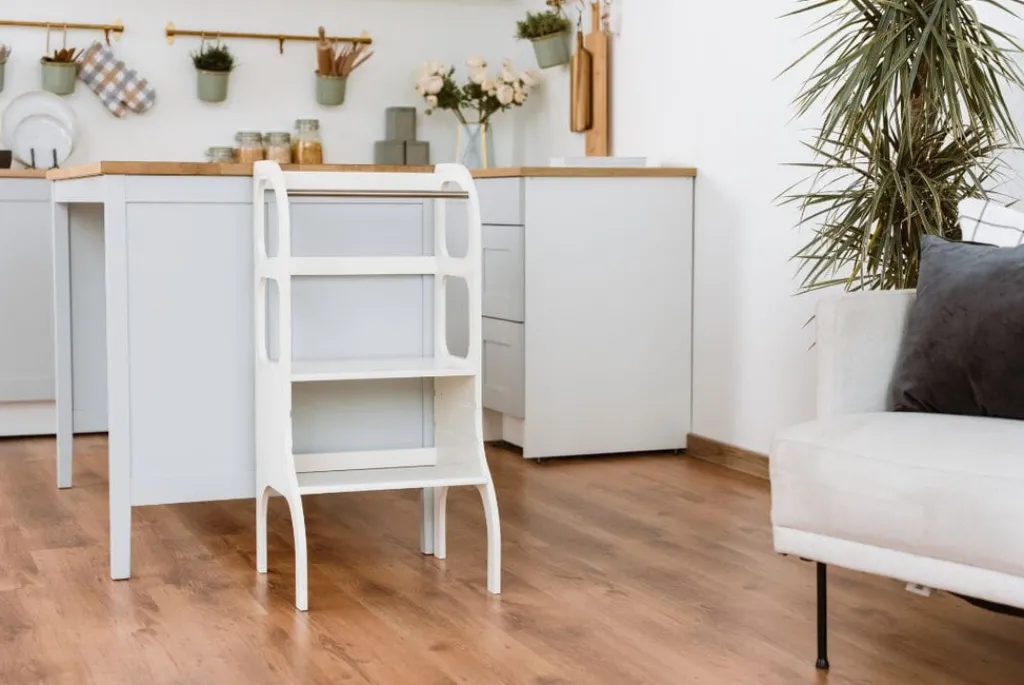 Ette Tete Verstelbare houten leertoren Step up! - Wit - Discount