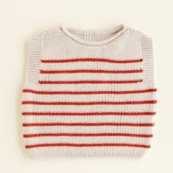 Hvid Vest Harvey Baby - Cream / Red - Outlet