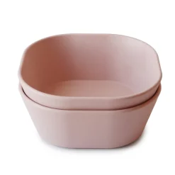 Mushie Vierkante kommen set van 2 - blush - Outlet