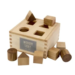 Wooden Story Vormenpuzzel box - Natural - Outlet