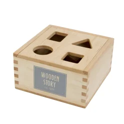 Wooden Story Vormenpuzzel box - Natural - Outlet