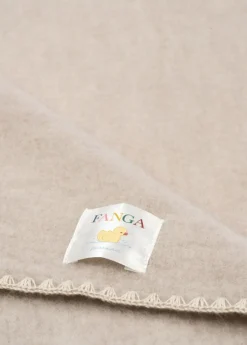 Fanga Fontana Wollen fleece babydekentje Erba- Oatmeal Melange - Hot