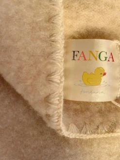 Fanga Fontana Wollen fleece babydekentje Erba- Oatmeal Melange - Hot