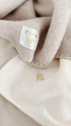 Fanga Fontana Wollen fleece babydekentje Erba- Oatmeal Melange - Hot