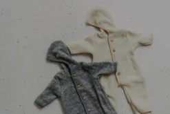 Engel Natur Wollen onesie - Light grey Mélange - Hot