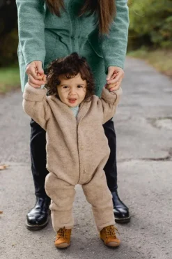 Engel Natur Wollen onesie - Sand Mélange -