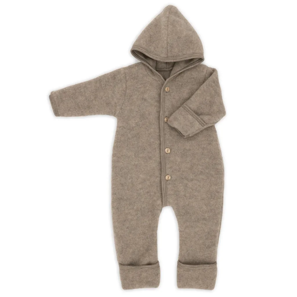 Engel Natur Wollen onesie - Walnut Mélange - Clearance
