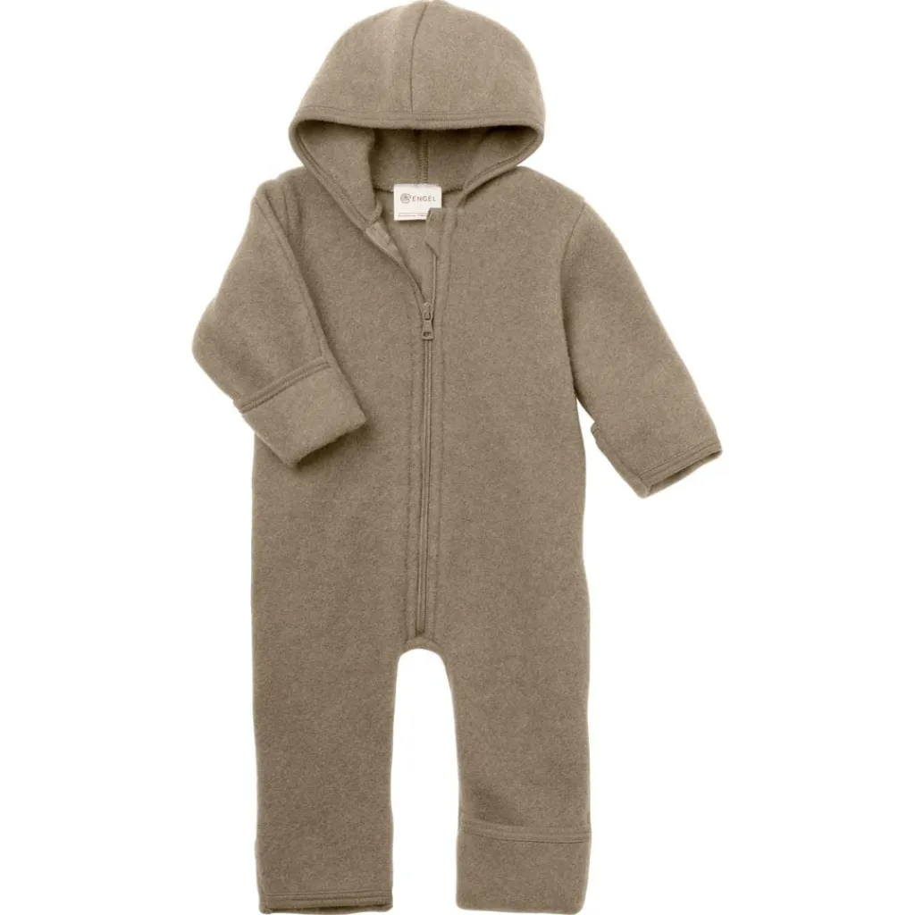 Engel Natur Wollen onesie met rits - Walnut mélange - Outlet