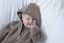 Engel Natur Wollen onesie met rits - Walnut mélange - Outlet