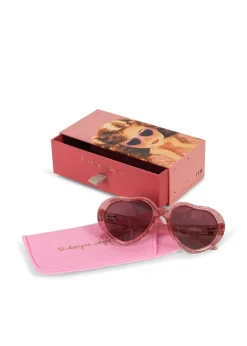 Konges Slojd Zonnebril Junior Heart - Cherry glitter - Online